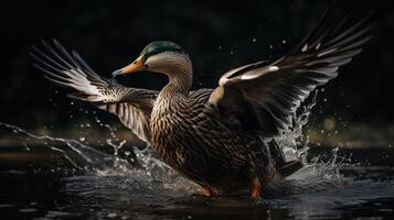 Beautiful duck on the water AI Generate photo