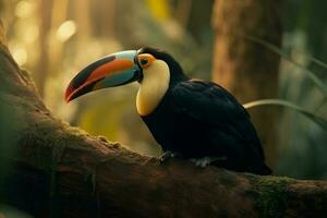 Toucan resting on the branch AI Generate photo