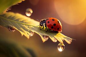 Portrait macro ladybug AI Generate photo