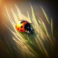 Portrait macro ladybug AI Generate photo