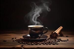 A cup of coffee on the table AI Generate photo