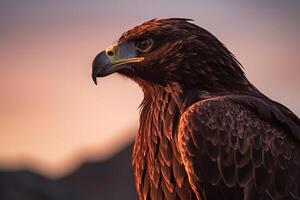 Portrait eagle on the forest AI Generate photo