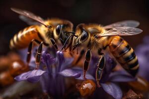 Portrait macro bee AI Generate photo