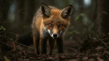 Red fox in the forest AI Generate photo