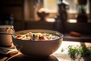 A Bowl of soup AI Generate photo
