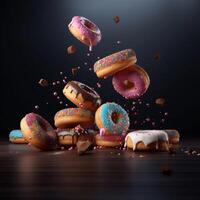 Delicious donuts AI Generate photo