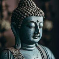 Buda estatua con loto ai generar foto