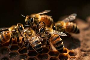 Portrait macro bee AI Generate photo