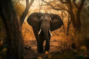 retrato elefante en el bosque ai generar foto