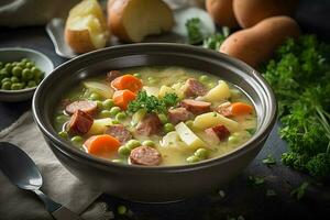 A Bowl of soup AI Generate photo