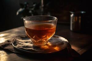 A cup off tea with teapot AI Generate photo