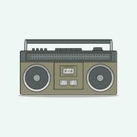 retro boombox diseño cinta grabadora casete jugador retro Clásico 90s Años 80 nostalgia música radio estación vector