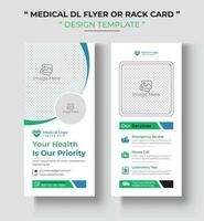 Medical Dl Flyer Or Rack Card Design Template. vector