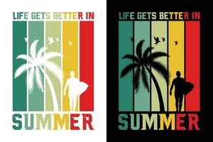 verano camiseta diseño, verano playa vacaciones camisetas, verano surf camiseta vector diseño