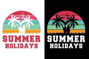 Summer t-shirt design, summer beach vacation t-shirts, summer surfing t-shirt vector design