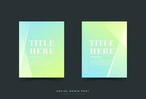 Social media post background, minimalist style, yellow green gradation, memphis vector