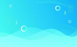 Modern background geometric style light blue color gradation abstract wave effect vector