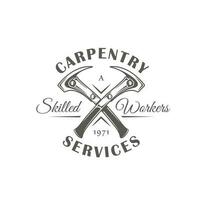 Hammers carpentry label vector