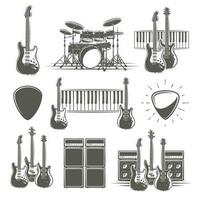 Set of musical instruments isolated on a white background vector