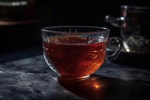 A cup off tea with teapot AI Generate photo