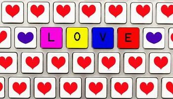 Love concept keyboard buttons photo