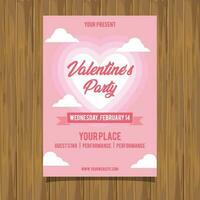 Valentine Party Event Flyer Pink Background vector