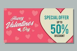 Happy valentine's day sale banner vector design