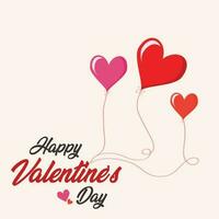 Happy Valentine with Heart Balloon vector