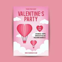 Valentines day Party Event Flyer vector