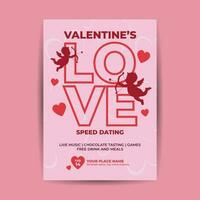 Valentines Day Love Party Event Flyer vector