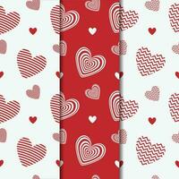 Valentine Seamless Pattern Heart Set Collection vector