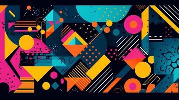 Abstract background with geometric elements and memphis style. photo