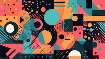 Abstract background with geometric elements and memphis style. photo
