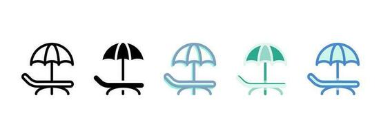 Simple vector icon on a theme beach umbrella