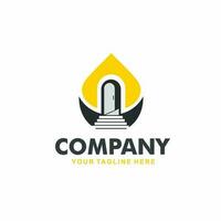 company logo design in the form of a lamp with a 3D entrance vector