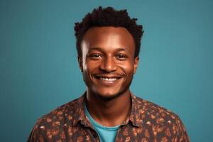 a man on solid color background with a Smile facial expression photo