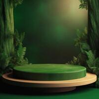 Naturel product display background stage with blank podium pedestal photo