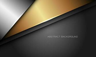 Abstract silver gold triangle on grey with blank space design modern luxury futuristic background vector