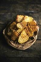 Homemade potato chips photo