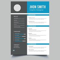 Resume and cv vector template. Awesome for job applications.