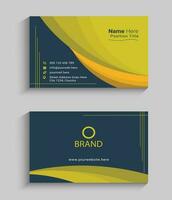 yellow and black modern business card design template vector