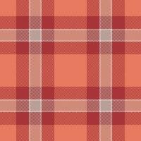 Plaid seamless pattern in red. Check fabric texture. Vector textile print.