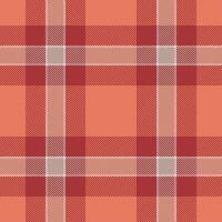 Plaid seamless pattern in red. Check fabric texture. Vector textile print.