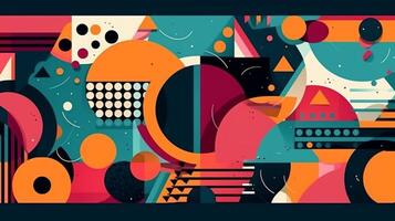 Abstract background with geometric elements and memphis style. photo