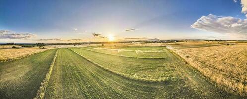 Aerial view of fields photo