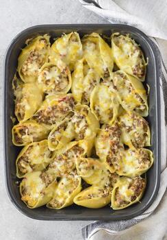 taco relleno conchas foto