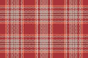 Plaid background, check seamless pattern in red. Vector fabric texture for textile print, wrapping paper, gift card or wallpaper.