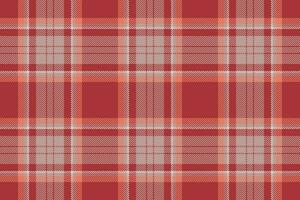 Plaid background, check seamless pattern in red. Vector fabric texture for textile print, wrapping paper, gift card or wallpaper.