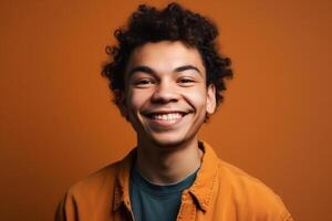 a man on solid color background with a Smile facial expression photo