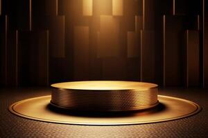 Luxury gold podium backgrounds stage for product presentation display photo